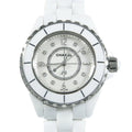  Shop Authentic Chanel J12 Diamonds Quartz Ceramic White Dial White Steel Strap Watch for Women - J12 H2422 - Luxxuri