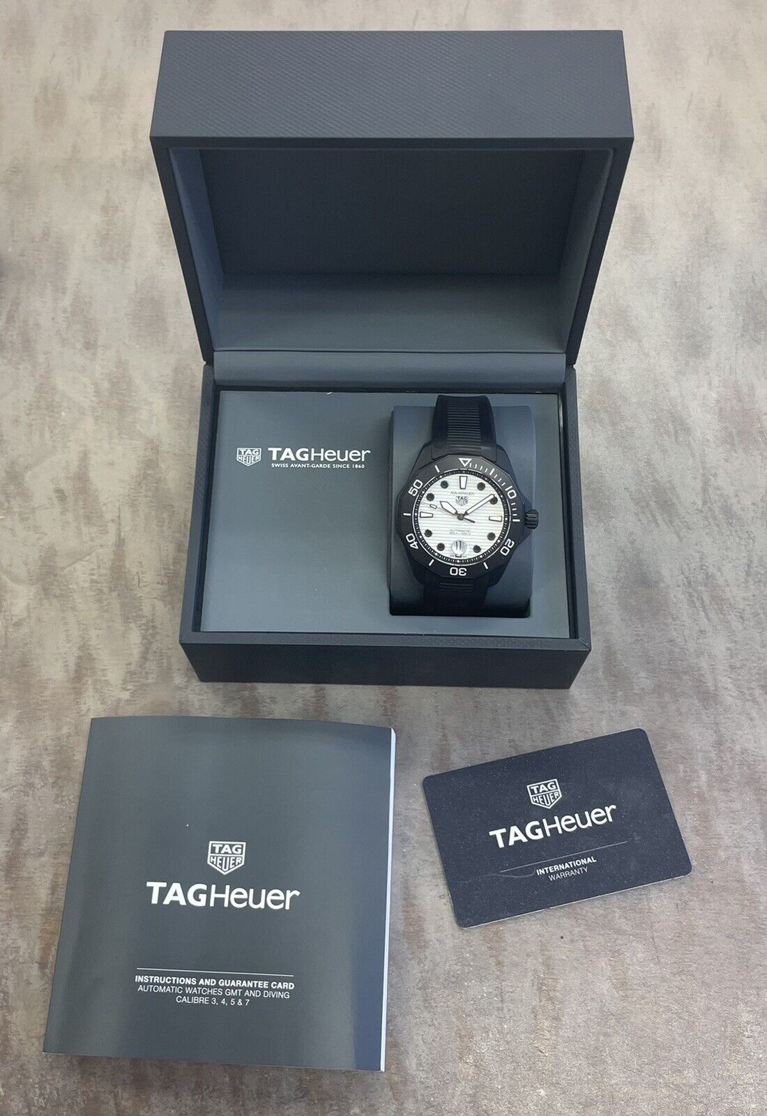  Shop Authentic Tag Heuer Aquaracer Professional 300 Automatic White Dial Black Rubber Strap Watch for Men - WBP201D.FT6197 - Luxxuri