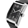  Shop Authentic Calvin Klein Window Black Dial Black Leather Strap Watch for Men - K2M21107 - Luxxuri