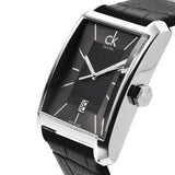 Shop Authentic Calvin Klein Window Black Dial Black Leather Strap Watch for Men - K2M21107 - Luxxuri
