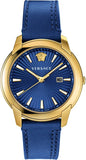  Shop Authentic Versace V-Urban Quartz Blue Dial Blue Leather Strap Watch for Men - VELQ00319 - Luxxuri