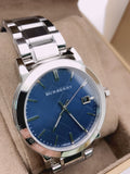  Shop Authentic Burberry The City Blue Dial Silver Steel Strap Watch for Men - BU9031 - Luxxuri
