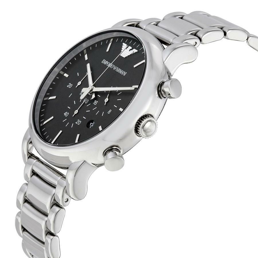  Shop Authentic Emporio Armani Luigi Black Dial Silver Steel Strap Watch For Men - AR1894 - Luxxuri