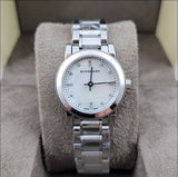 Shop Authentic Burberry The City Diamonds Mother of Pearl Dial Silver Steel Strap Watch for Women - BU9224 - Luxxuri