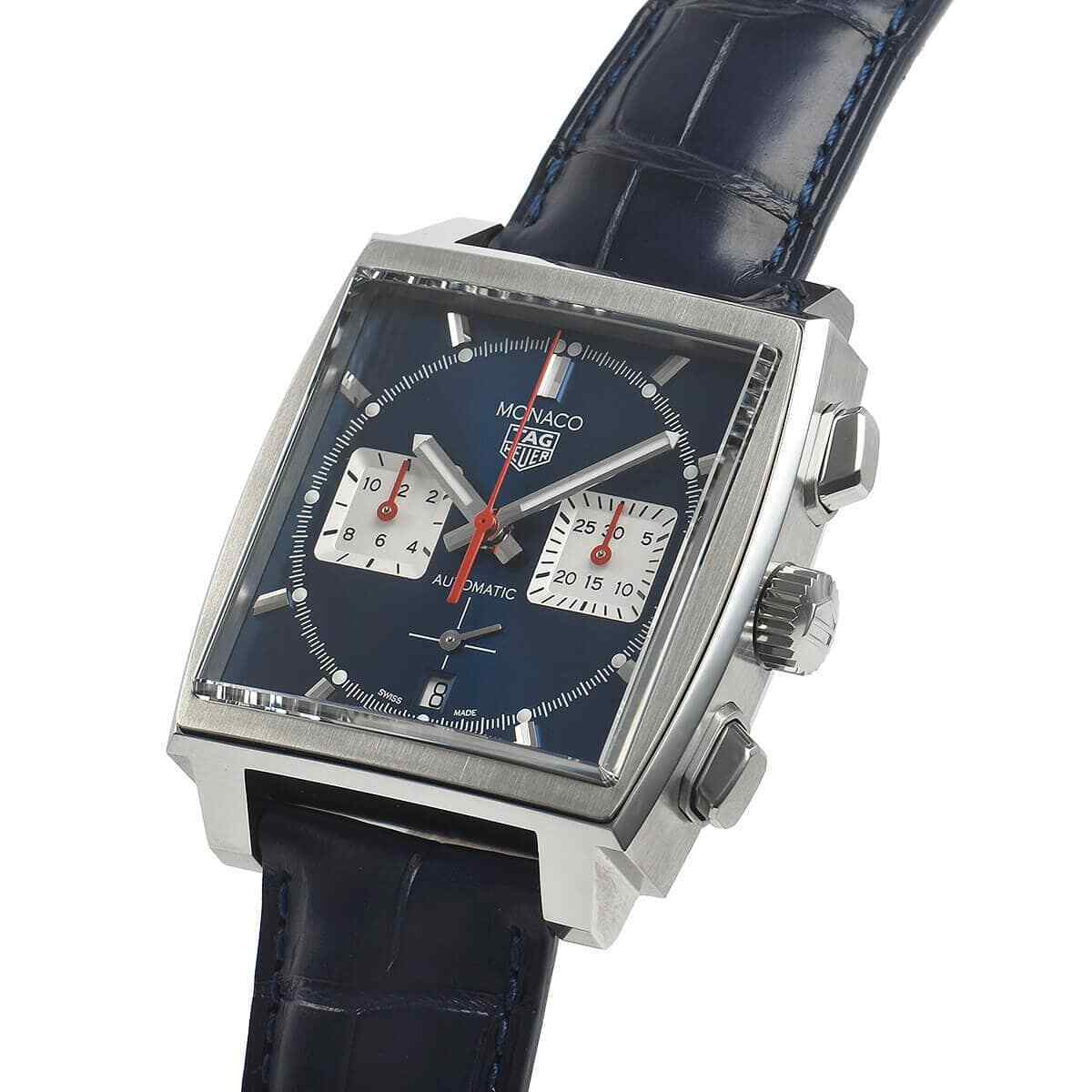  Shop Authentic Tag Heuer Monaco Automatic Chronograph Blue Dial Blue Leather Strap Watch for Men - CBL2111.FC6453 - Luxxuri