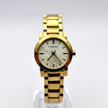 Burberry Heritage White Dial Gold Steel Strap Watch for Women - BU9203