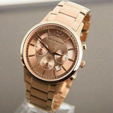  Shop Authentic Emporio Armani Classic Rose Gold Chronograph Steel Strap Watch For Men - AR2452 - Luxxuri