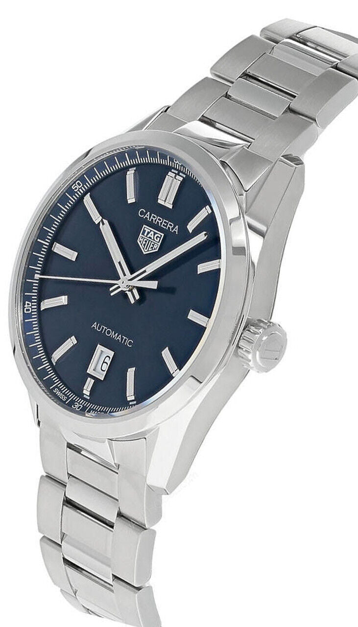  Shop Authentic Tag Heuer Carrera Date Blue Dial Silver Steel Strap Watch for Men - WBN2112.BA0639 - Luxxuri