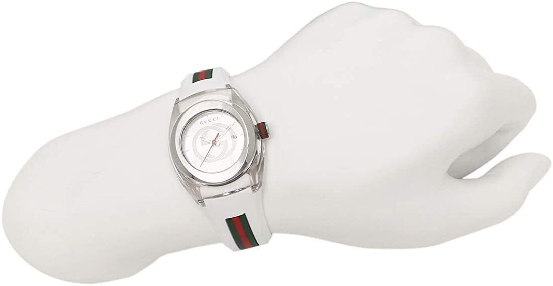  Shop Authentic Gucci Sync Quartz White Dial White Rubber Strap Unisex Watch - YA137302 - Luxxuri