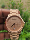  Shop Authentic Gucci G Timeless Quartz Gold Dial Gold Steel Strap Watch For Women - YA126482 - Luxxuri