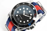  Shop Authentic Gucci Dive Black Dial Red & Blue Nylon Strap Watch For Men - YA136210 - Luxxuri