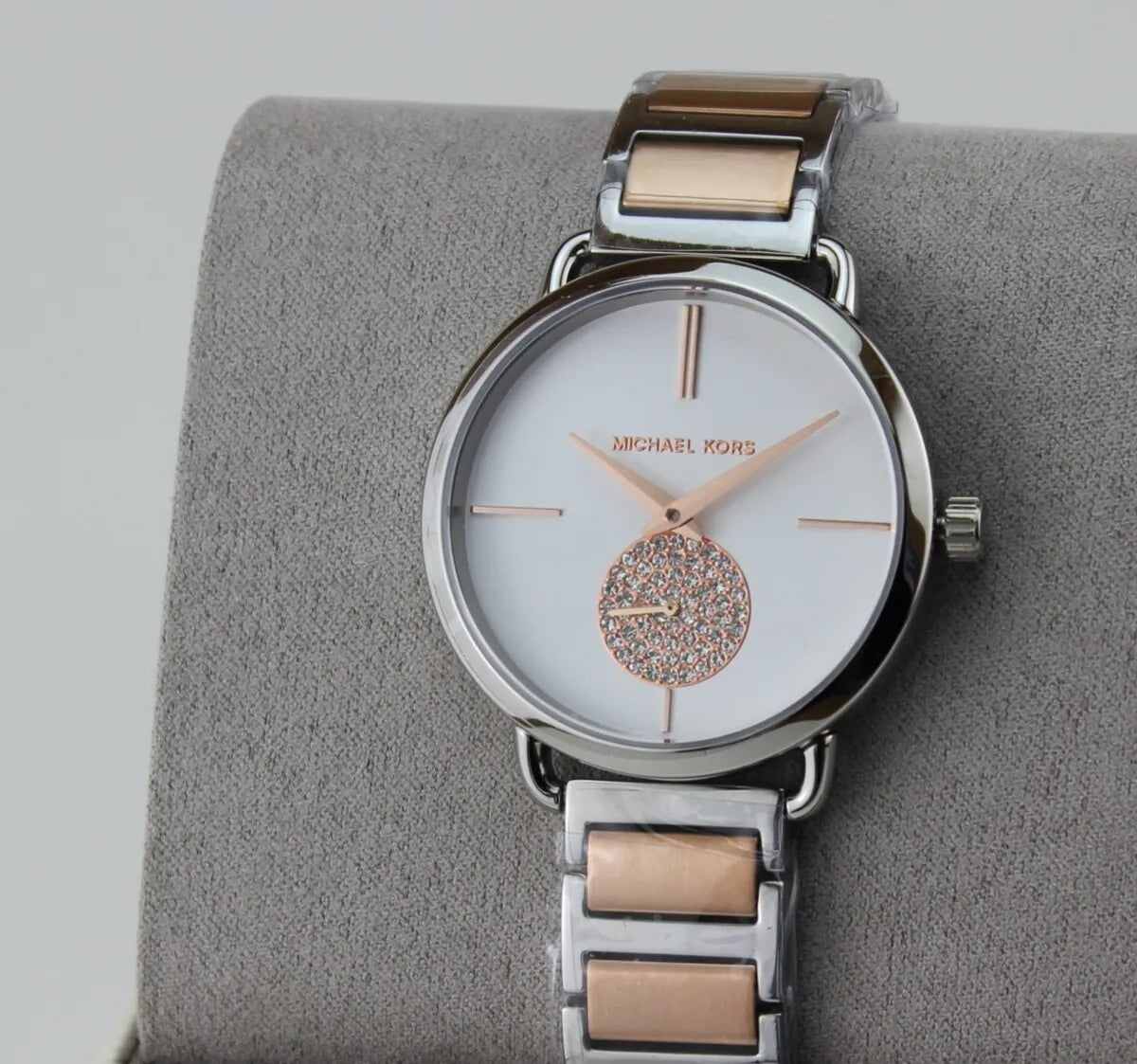  Shop Authentic Michael Kors Portia Quartz Silver Dial Two Tone Steel Strap Watch For Women - MK3709 - Luxxuri