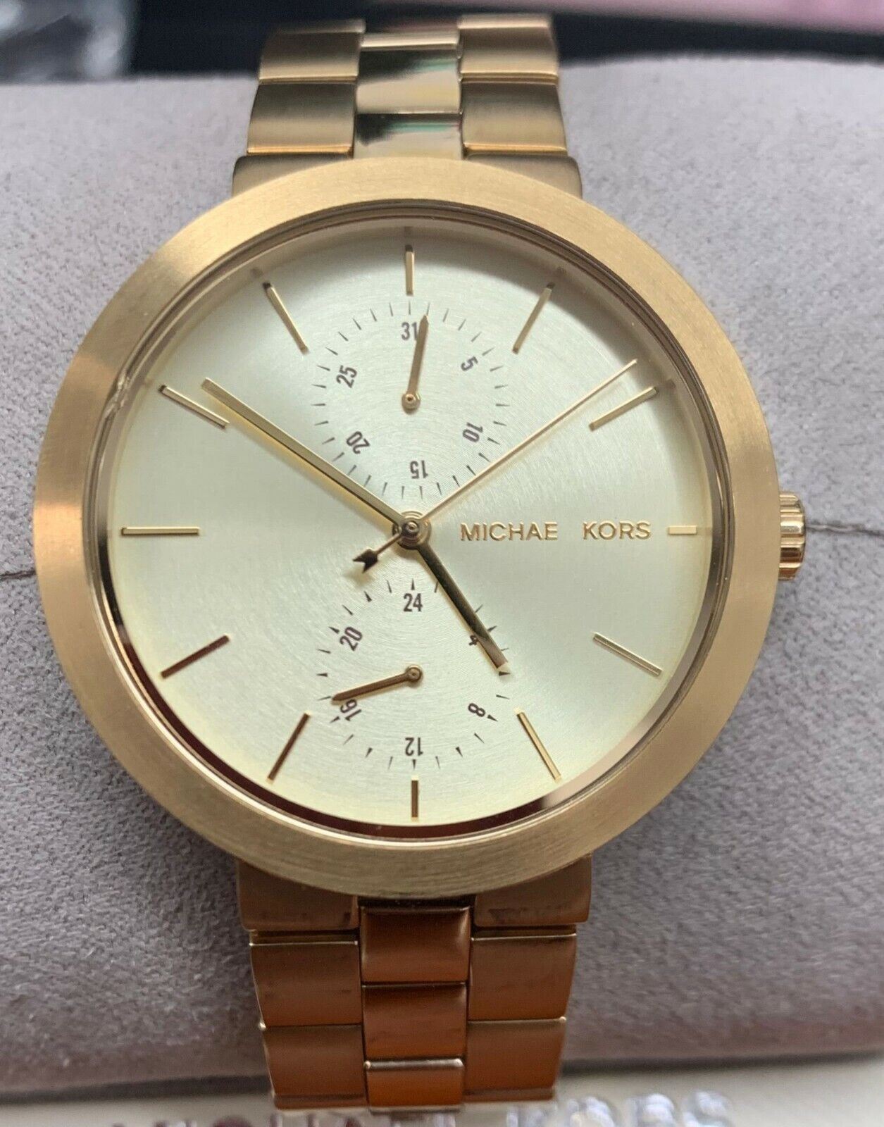  Shop Authentic Michael Kors Garner Quartz Gold Dial Gold Steel Strap Watch For Women - MK6408 - Luxxuri