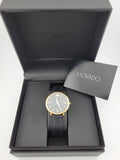  Shop Authentic Movado Ultra Slim Black Dial Black Leather Strap Watch For Women - 0607091 - Luxxuri