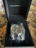  Shop Authentic Emporio Armani Franco Black Dial Black Leather Strap Watch For Men - AR0368 - Luxxuri