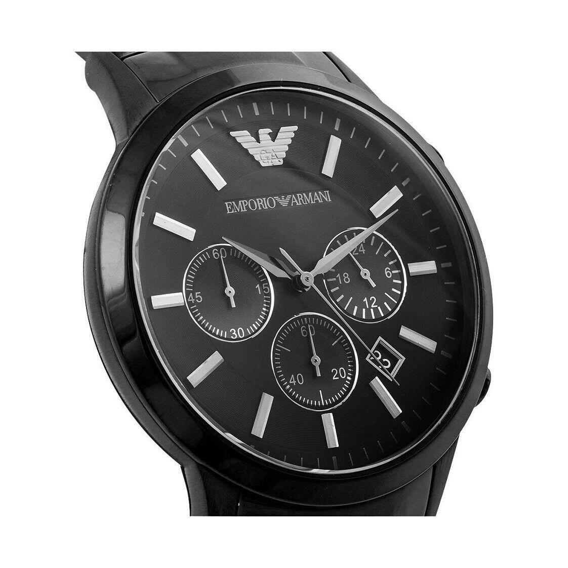  Shop Authentic Emporio Armani Classic Chronograph Black Dial Black Stainless Steel Strap Watch For Men - AR2453 - Luxxuri