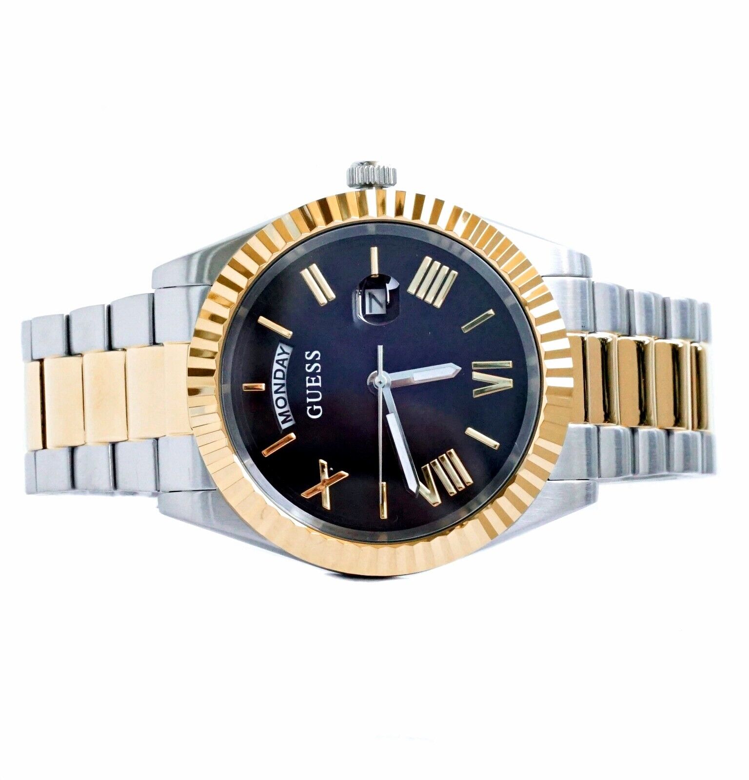  Shop Authentic Guess Connoisseur Black Dial Two Tone Steel Strap Watch for Men - GW0265G5 - Luxxuri