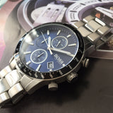  Shop Authentic Hugo Boss Rafale Quartz Blue Dial Silver Steel Strap Watch for Men - 1513510 - Luxxuri