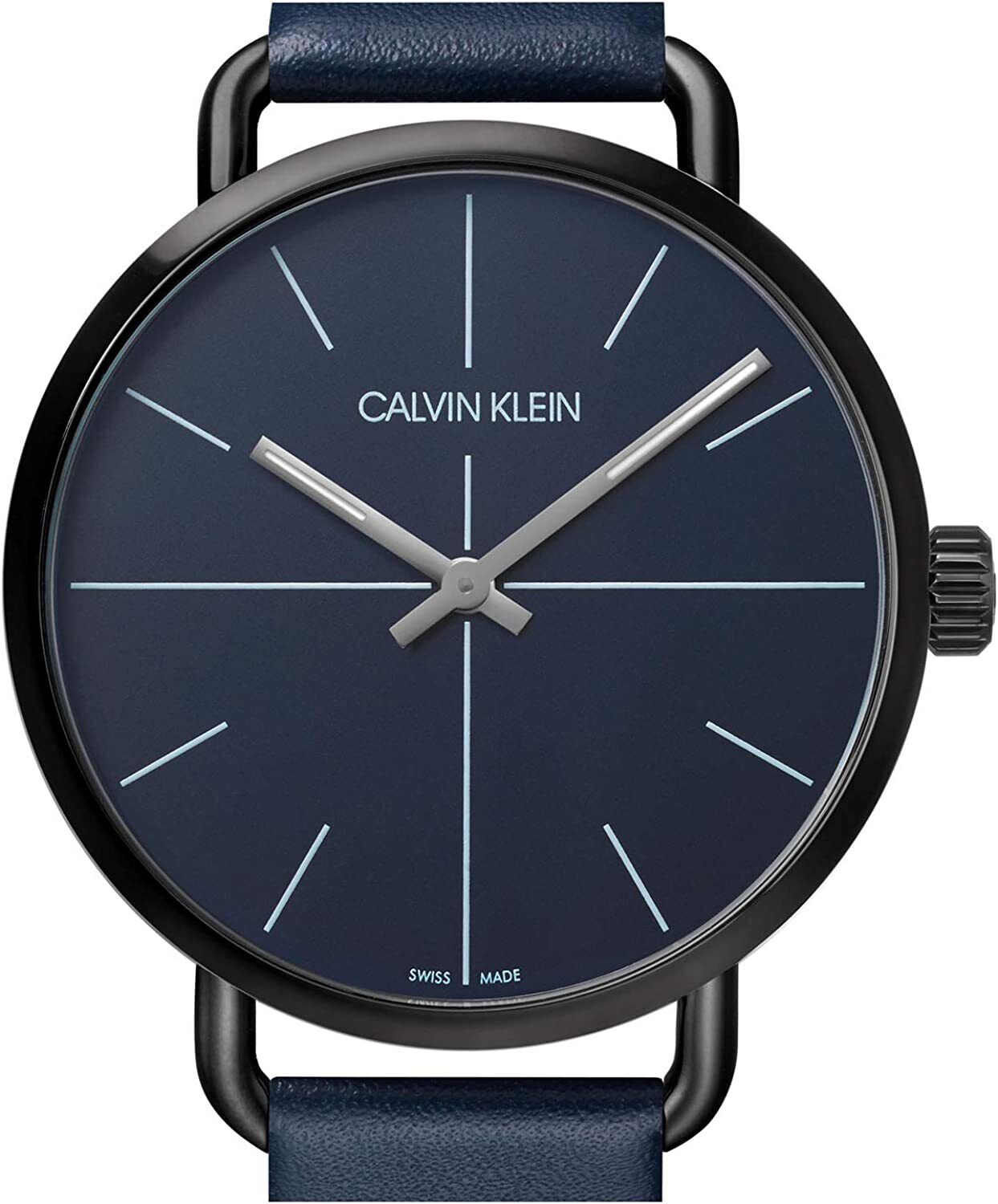  Shop Authentic Calvin Klein Even Blue Dial Blue Leather Strap Watch for Men - K7B214VN - Luxxuri