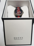  Shop Authentic Gucci Le Marche Des Merveilles Blue Red Dial Blue Red Nylon Strap Unisex Watch - YA126493 - Luxxuri