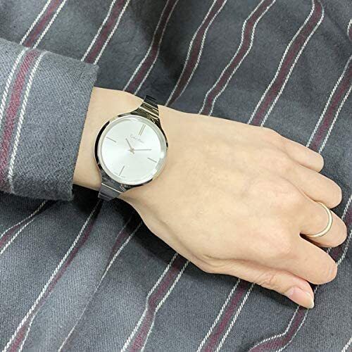  Shop Authentic Calvin Klein Lively Silver Dial Silver Steel Strap Watch for Women - K4U23126 - Luxxuri