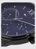  Shop Authentic Tommy Hilfiger Damon Quartz Chronograph Blue Dial Black Steel Strap Watch for Men - 1791454 - Luxxuri