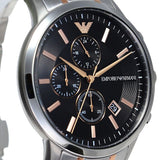  Shop Authentic Emporio Armani Renato Chronograph Black Dial Two Tone Steel Strap Watch For Men - AR11165 - Luxxuri
