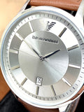  Shop Authentic Emporio Armani Renato Quartz Silver Dial Brown Leather Strap Watch For Men - AR11185 - Luxxuri