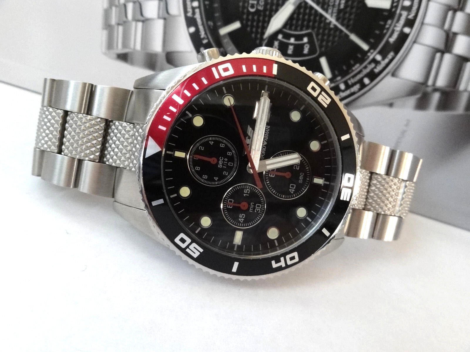  Shop Authentic Emporio Armani Chronograph Black Dial Silver Stainless Steel Watch For Men - AR5855 - Luxxuri