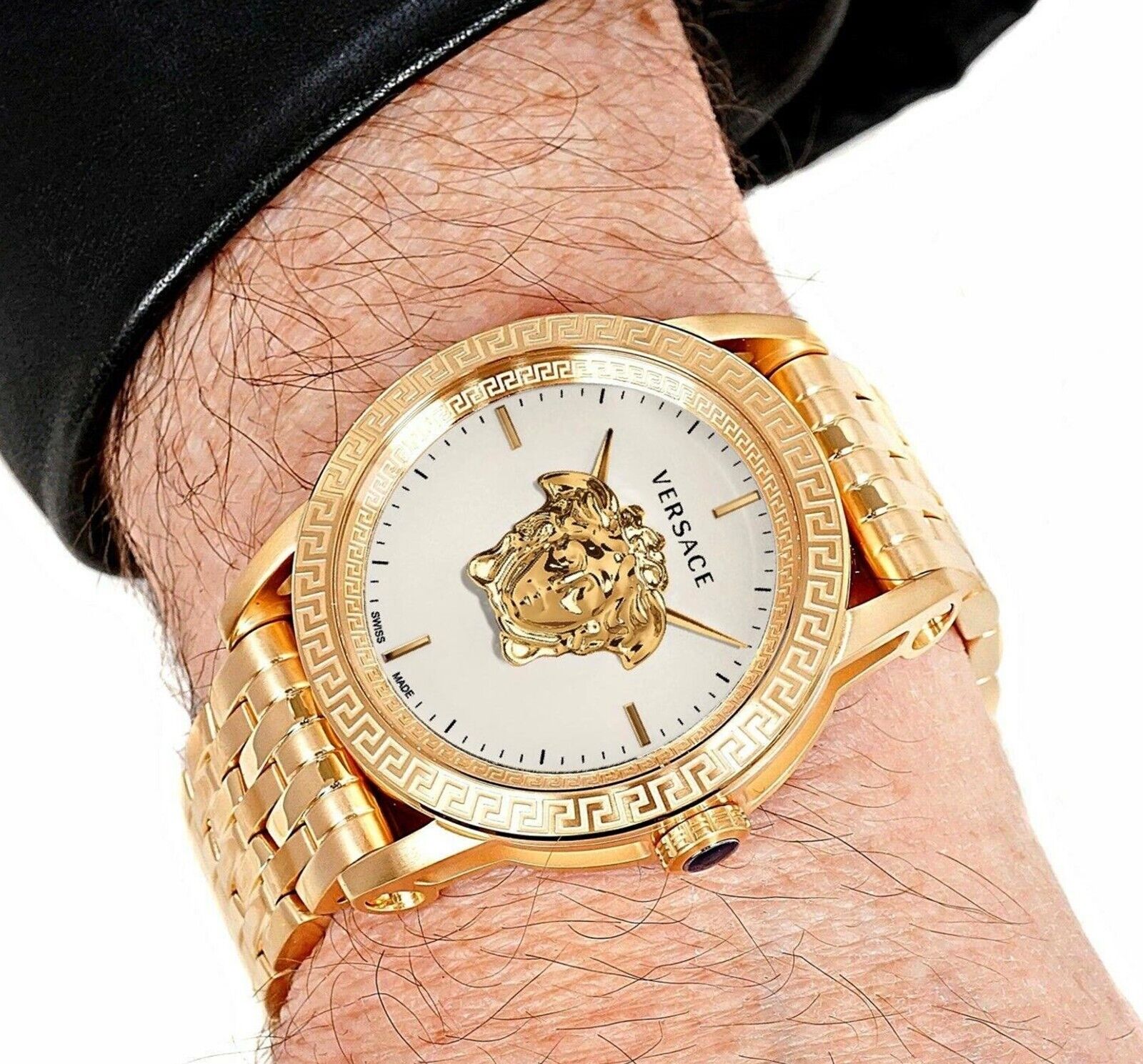  Shop Authentic Versace Palazzo Empire White Dial Gold Steel Strap Watch for Men - VERD00318 - Luxxuri