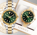  Shop Authentic Versace Hellenyium Quartz Green Dial Two Tone Steel Strap Watch For Men - VE3A00720 - Luxxuri