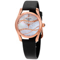Tissot T Wave Diamond Mother of Pearl Dial Black Leather Strap Watch For Women - T112.210.36.111.00