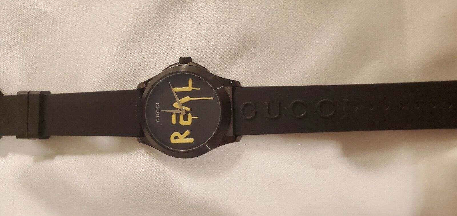  Shop Authentic Gucci G Timeless Ghost Black Dial Black Rubber Strap Unisex Watch - YA1264017 - Luxxuri