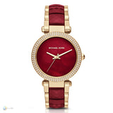  Shop Authentic Michael Kors Parker Mother of Pearl Red Dial Two Tone Steel Strap Watch for Women - MK6427 - Luxxuri