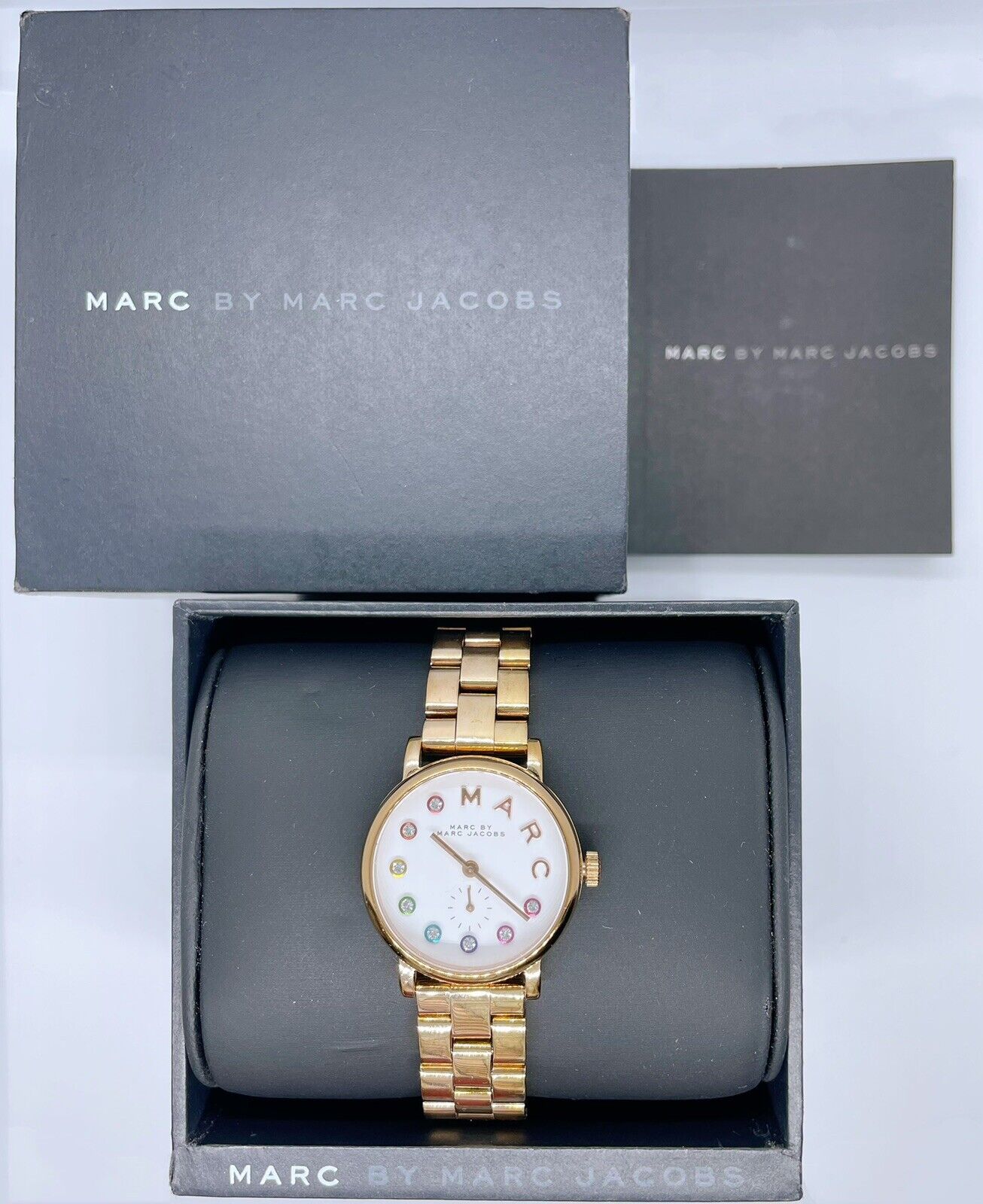 Shop Authentic Marc Jacobs Baker White Dial Gold Steel Strap Watch for Women - MBM3440 - Luxxuri