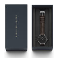  Shop Authentic Daniel Wellington Classic Petite York Black Dial Brown Leather Strap Watch For Women - DW00100238 - Luxxuri