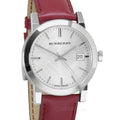  Shop Authentic Burberry The City Silver Dial Red Leather Strap Watch for Women - BU9129 - Luxxuri