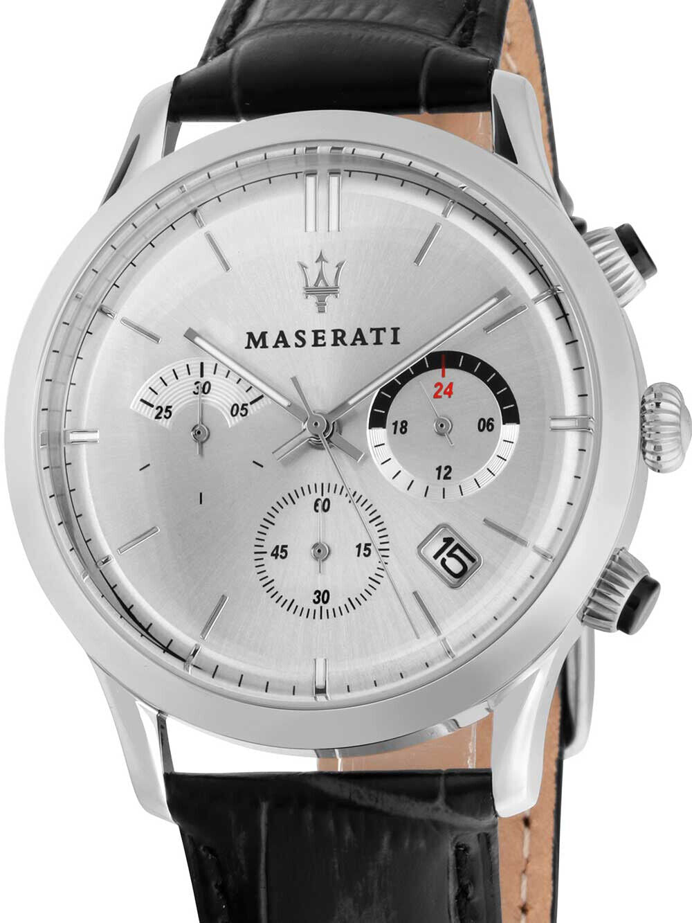  Shop Authentic Maserati Ricordo Silver Dial Black Leather Strap Watch For Men - R8871633001 - Luxxuri