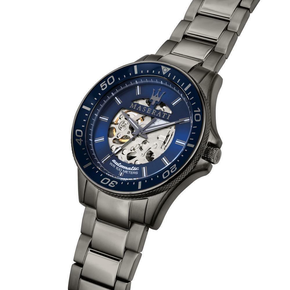  Shop Authentic Maserati SFIDA Automatic Blue Dial Silver Steel Strap Watch For Men - R8823140001 - Luxxuri