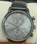  Shop Authentic Emporio Armani Classic Grey Dial Grey Leather Strap Watch For Men - AR0388 - Luxxuri