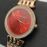  Shop Authentic Michael Kors Darci Red DIal Rose Gold Stainless Steel Strap Watch for Women - MK3378 - Luxxuri