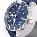  Shop Authentic Breitling Superocean Heritage II B20 44mm Blue Dial Blue Rubber Strap Mens Watch - AB2030161C1S1 - Luxxuri