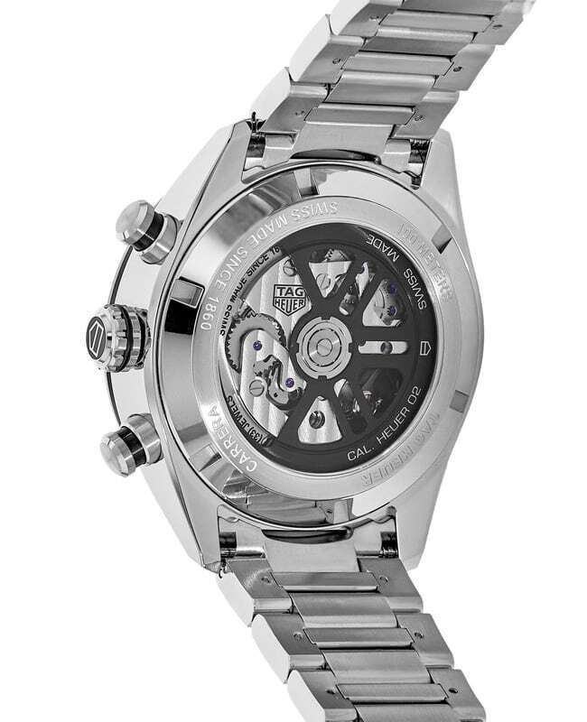  Shop Authentic Tag Heuer Carrera Automatic Chronograph Black Dial Silver Steel Strap Watch for Men - CBN2A1B.BA0643 - Luxxuri