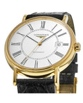  Shop Authentic Longines Presence 25.5mm Automatic White Dial Black Leather Strap Watch for Women - L4.921.2.11.2 - Luxxuri