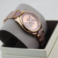  Shop Authentic Michael Kors Janelle Three Hand Rose Gold Dial Two Tone Steel Strap Watch For Women - MK7135 - Luxxuri