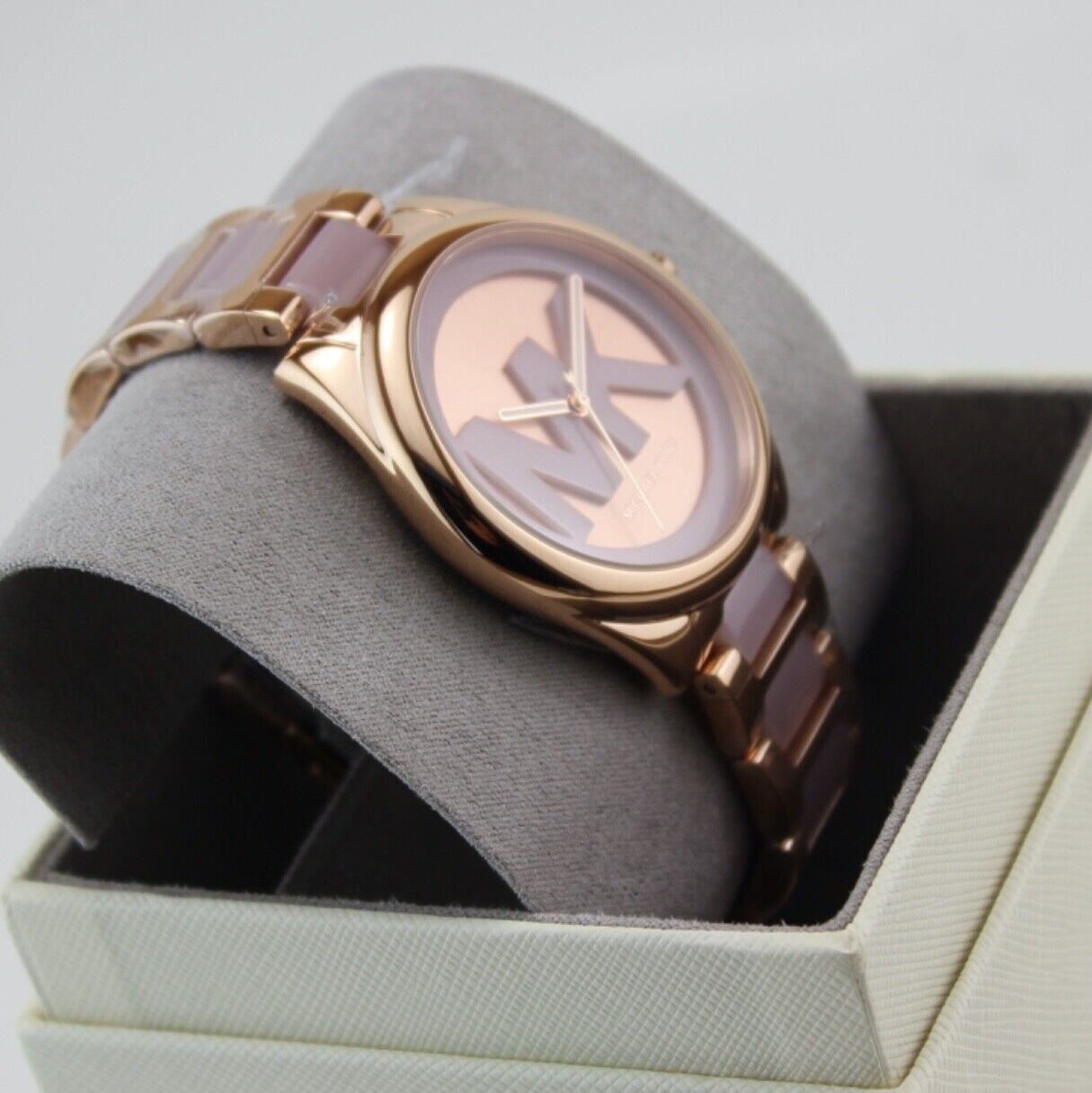  Shop Authentic Michael Kors Janelle Three Hand Rose Gold Dial Two Tone Steel Strap Watch For Women - MK7135 - Luxxuri