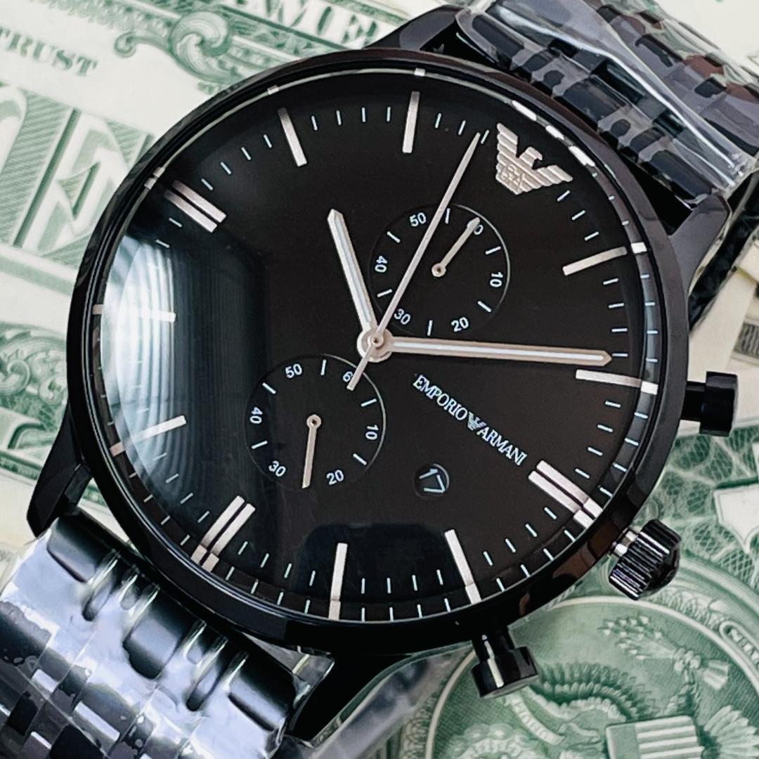  Shop Authentic Emporio Armani Chronograph Black Dial Black Steel Strap Watch For Men - AR1934 - Luxxuri