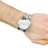  Shop Authentic Burberry The City White Dial Silver Steel Strap Watch for Men - BU9750 - Luxxuri