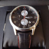  Shop Authentic Hugo Boss Aeroliner Black Dial Black Leather Strap Watch for Men - 1512631 - Luxxuri