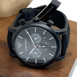 Shop Authentic Emporio Armani Luigi Analog Black Dial Black Leather Strap Watch For Men - AR11450 - Luxxuri